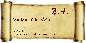 Nester Adrián névjegykártya